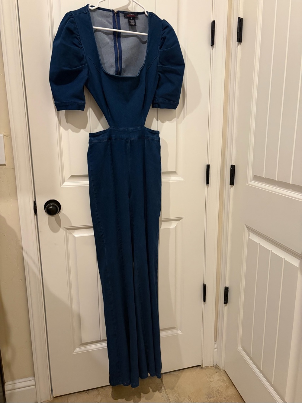 Jealous Tomato Deep Teal Puff-Sleeve Cutout Maxi Dress